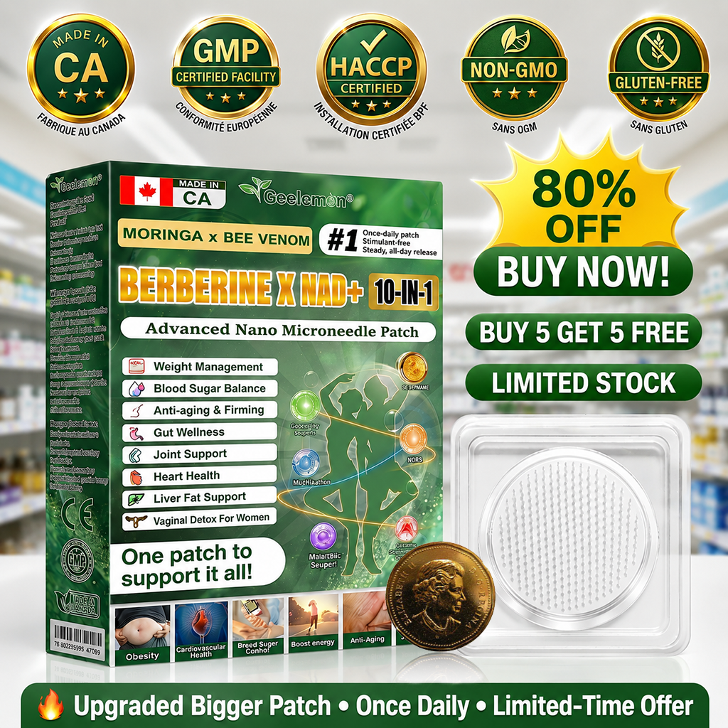 🇨🇦 𝑶𝒇𝒇𝒊𝒄𝒊𝒂𝒍 𝑺𝒕𝒐𝒓𝒆 | 🧑‍⚕️🩺 𝐆𝐞𝐞𝐋𝐞𝐦𝐨𝐧® Moringa · Berberine × NAD+ 𝟏𝟎-𝐢𝐧-𝟏 𝐀𝐝𝐯𝐚𝐧𝐜𝐞𝐝 𝐍𝐚𝐧𝐨 𝐌𝐢𝐜𝐫𝐨𝐧𝐞𝐞𝐝𝐥𝐞 𝐏𝐚𝐭𝐜𝐡
